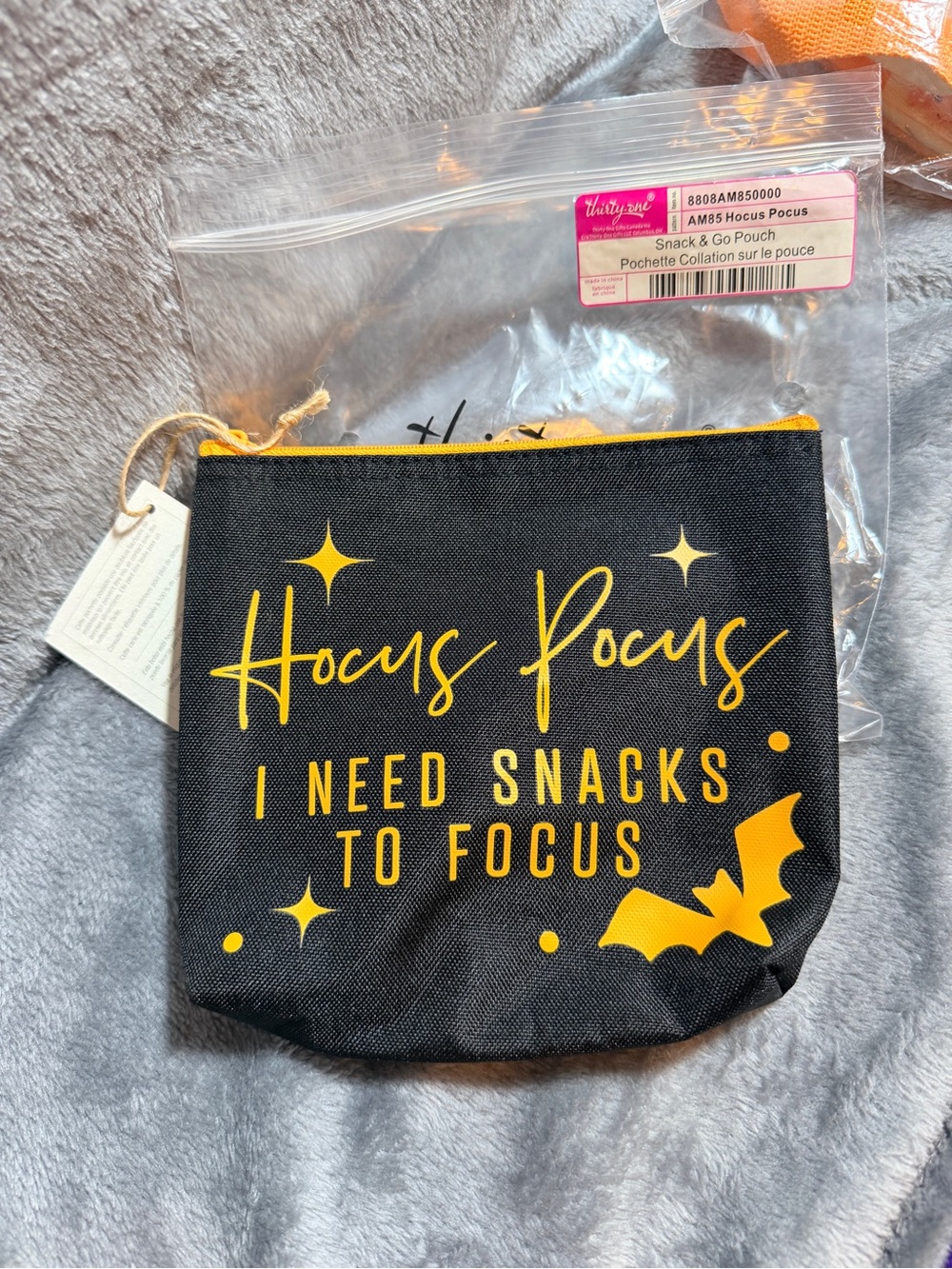 thirty-one Black and Yellow "Hocus Pocus" Snack & Go Pouch